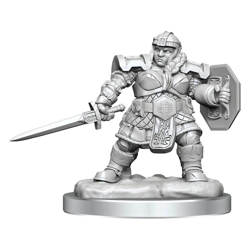 D&D Nolzur’s Marvelous Miniatures: Dwarf Female Fighter | Gate City Games LLC