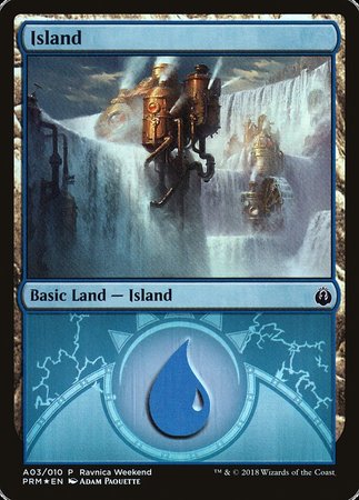 Island - Izzet (A03) [GRN Ravnica Weekend] | Gate City Games LLC