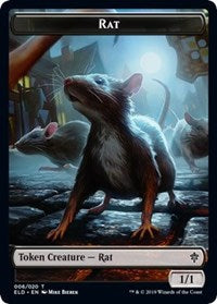 Rat // Food (17) Double-sided Token [Throne of Eldraine Tokens] | Gate City Games LLC