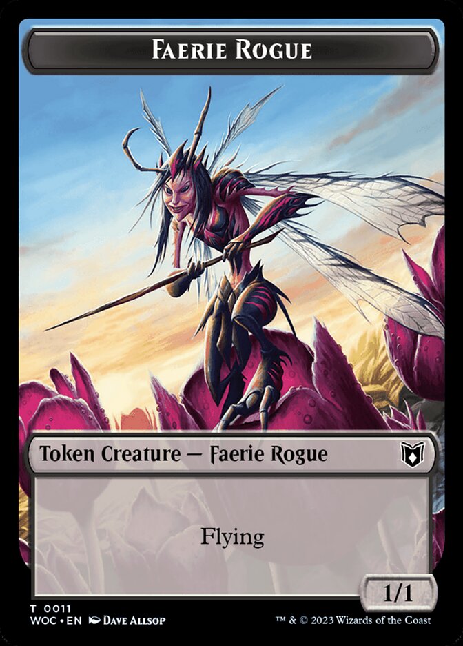 Faerie Rogue // Faerie (0011) Double-Sided Token [Wilds of Eldraine Commander Tokens] | Gate City Games LLC