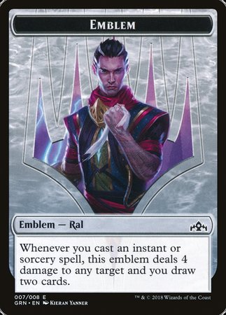 Emblem - Ral, Izzet Viceroy [Guilds of Ravnica Tokens] | Gate City Games LLC