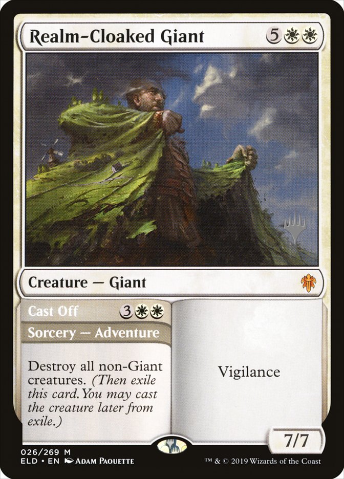 Realm-Cloaked Giant // Cast Off (Promo Pack) [Throne of Eldraine Promos] | Gate City Games LLC