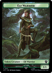 Elf Warrior // Treasure Double Sided Token [The Lord of the Rings: Tales of Middle-Earth Commander Tokens] | Gate City Games LLC