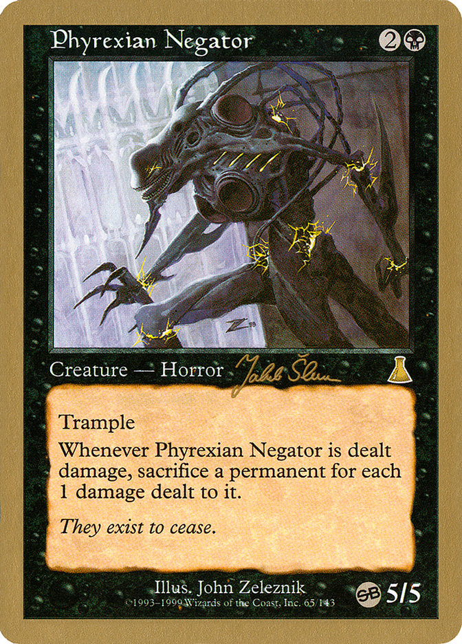 Phyrexian Negator (Jakub Slemr) (SB) [World Championship Decks 1999] | Gate City Games LLC
