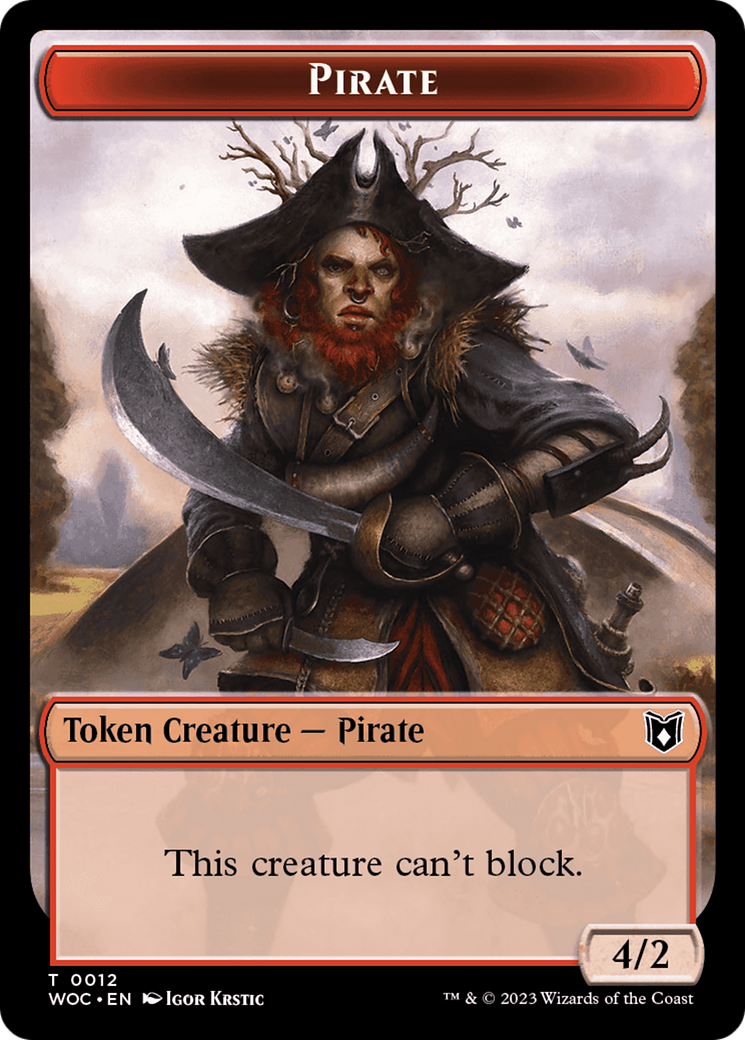 Pirate // Human Double-Sided Token [Wilds of Eldraine Commander Tokens] | Gate City Games LLC