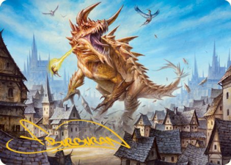 Tarrasque Art Card (Gold-Stamped Signature) [Dungeons & Dragons: Adventures in the Forgotten Realms Art Series] | Gate City Games LLC