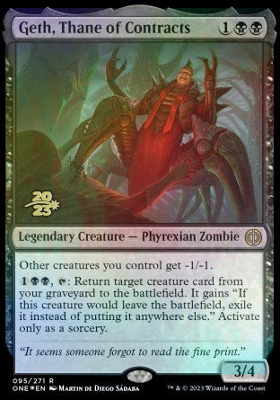 Geth, Thane of Contracts [Phyrexia: All Will Be One Prerelease Promos] | Gate City Games LLC