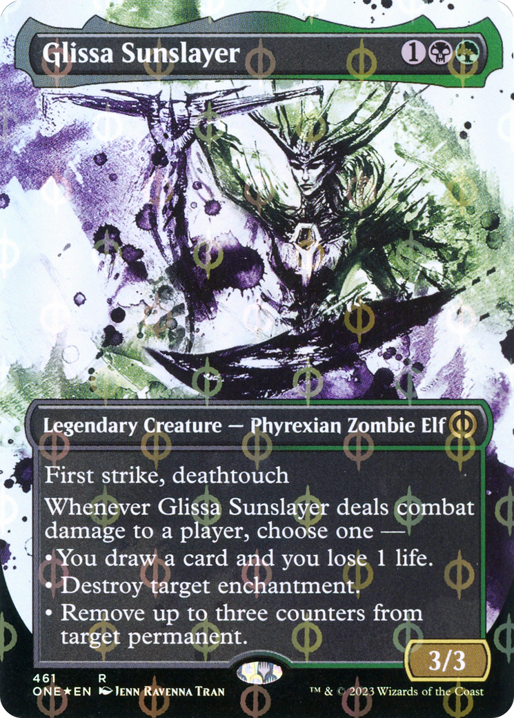 Glissa Sunslayer (Borderless Ichor Step-and-Compleat Foil) [Phyrexia: All Will Be One] | Gate City Games LLC