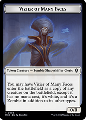 Vizier of Many Faces // Zombie Double-Sided Token [Murders at Karlov Manor Commander Tokens] | Gate City Games LLC