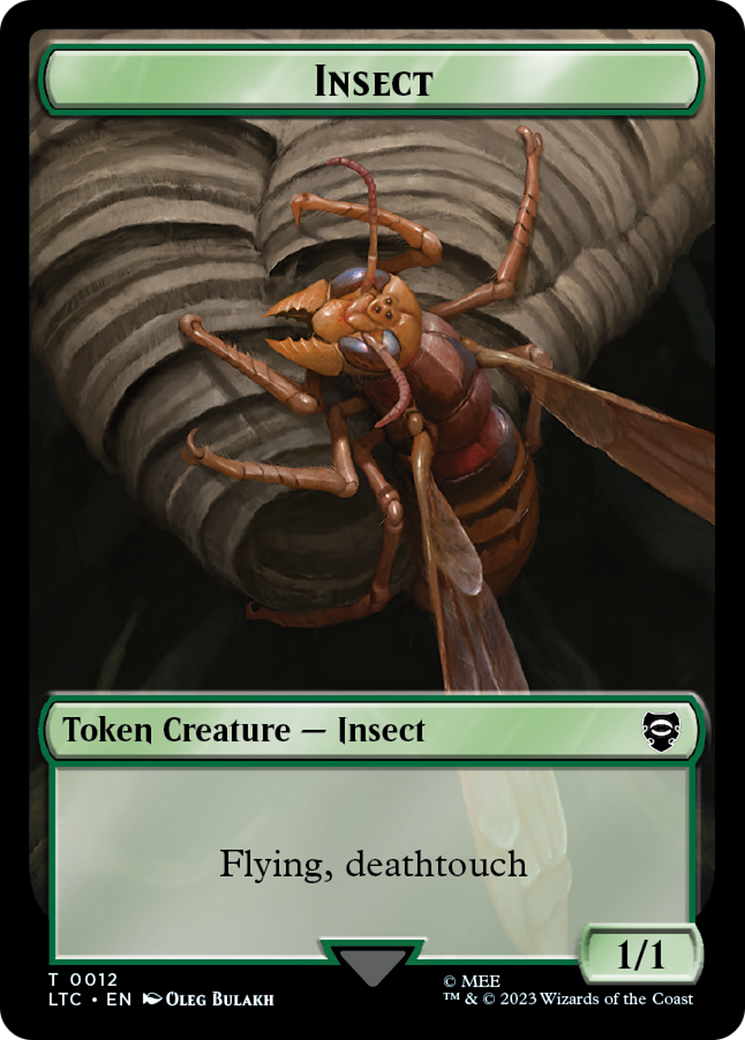 Elf Warrior // Insect Double Sided Token [The Lord of the Rings: Tales of Middle-Earth Commander Tokens] | Gate City Games LLC