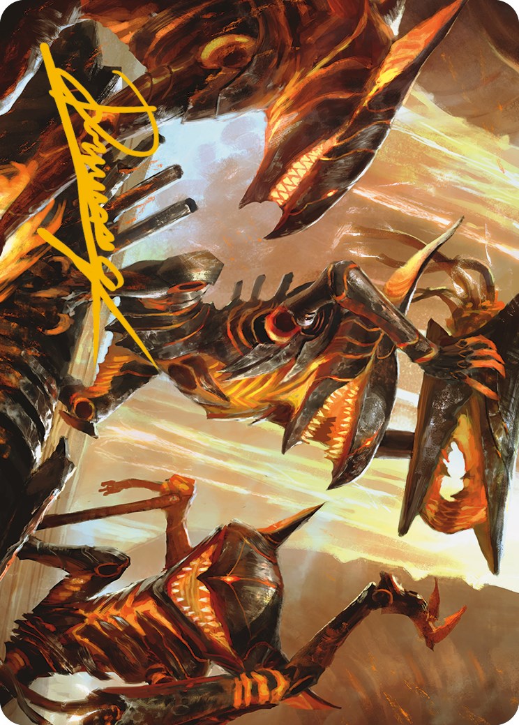 Gleeful Demolition Art Card (Gold-Stamped Signature) [Phyrexia: All Will Be One Art Series] | Gate City Games LLC