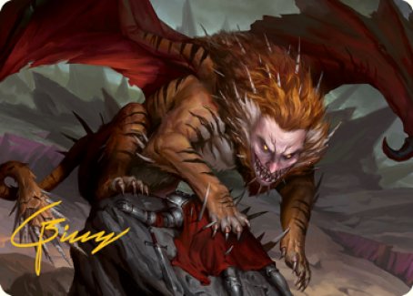 Manticore Art Card (Gold-Stamped Signature) [Dungeons & Dragons: Adventures in the Forgotten Realms Art Series] | Gate City Games LLC