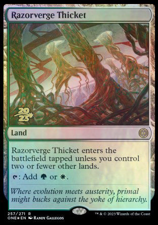Razorverge Thicket [Phyrexia: All Will Be One Prerelease Promos] | Gate City Games LLC