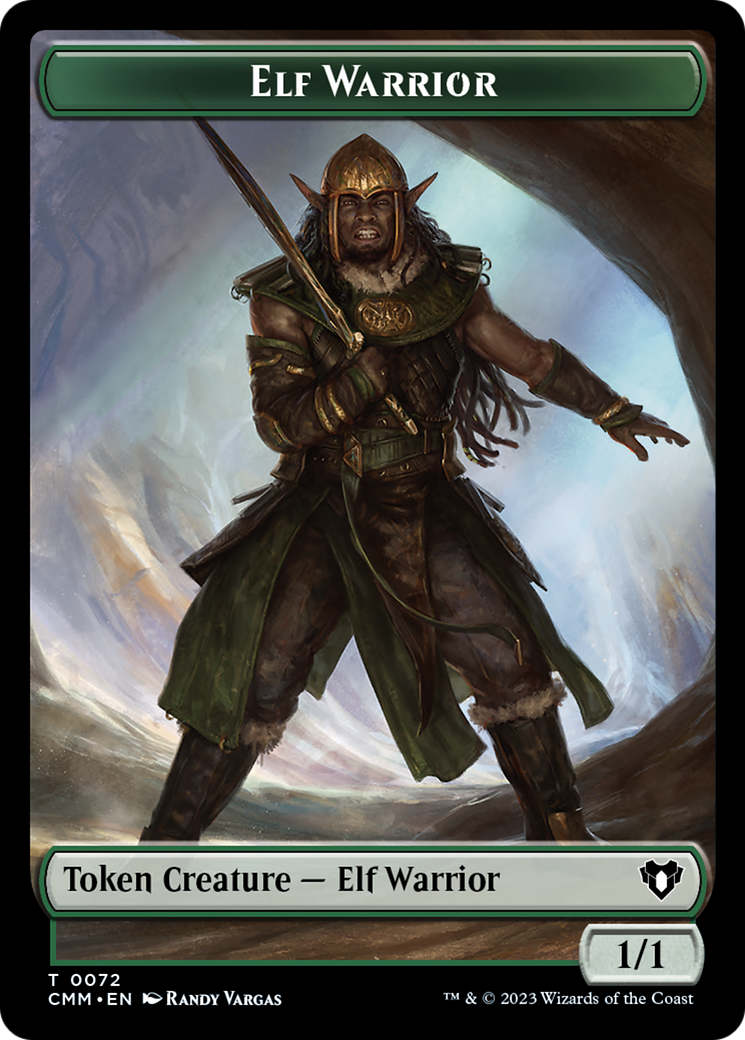 Elf Warrior // Cleric Double-Sided Token [Commander Masters Tokens] | Gate City Games LLC