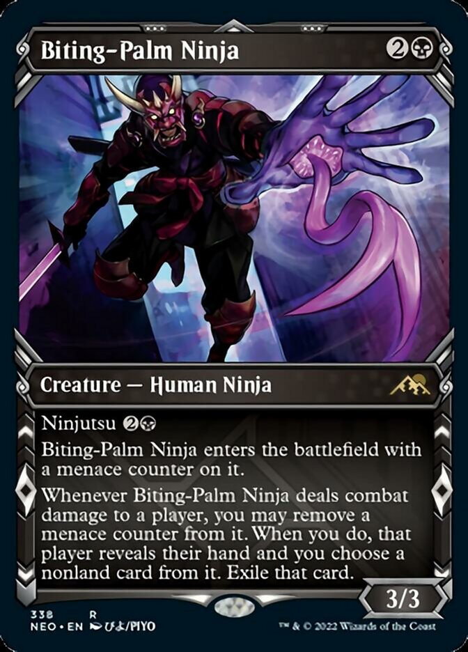 Biting-Palm Ninja (Showcase Ninja) [Kamigawa: Neon Dynasty] | Gate City Games LLC