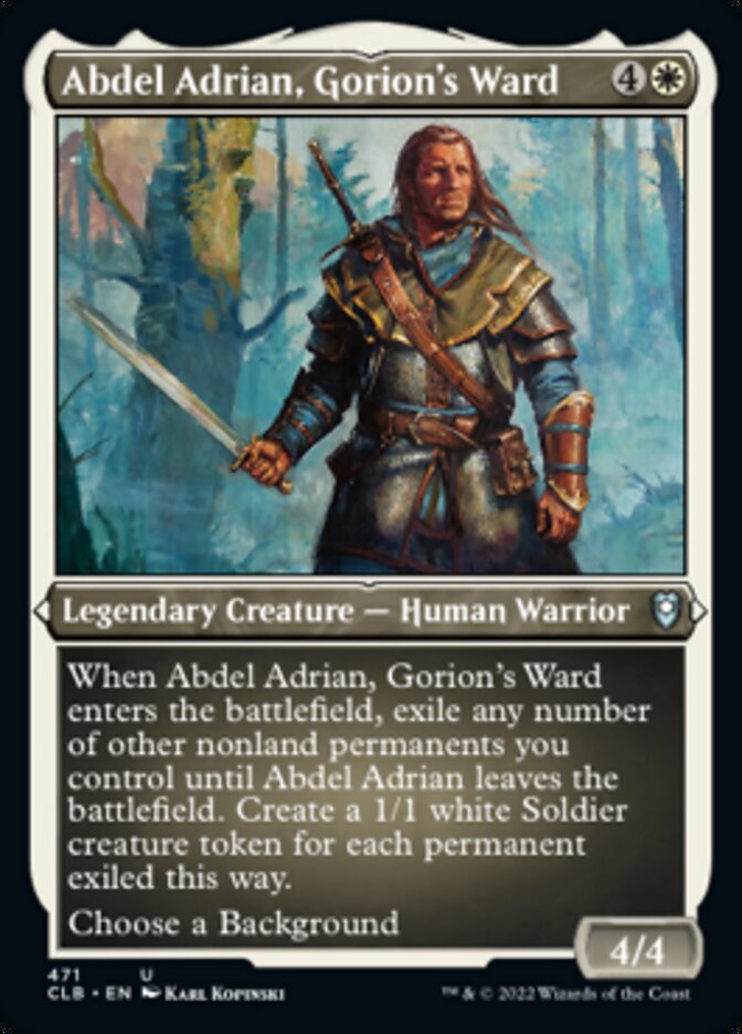 Abdel Adrian, Gorion's Ward (Foil Etched) [Commander Legends: Battle for Baldur's Gate] | Gate City Games LLC