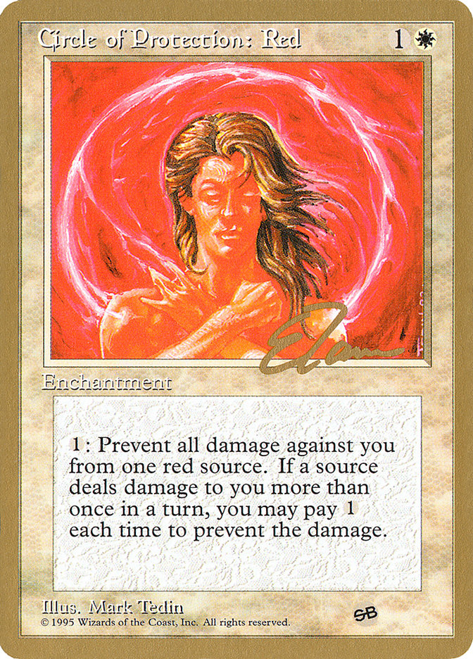 Circle of Protection: Red (Eric Tam) (SB) [Pro Tour Collector Set] | Gate City Games LLC