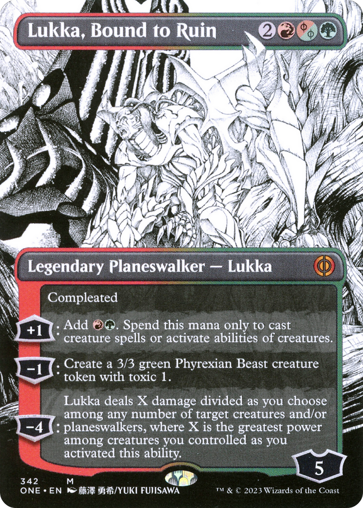 Lukka, Bound to Ruin (Borderless Manga) [Phyrexia: All Will Be One] | Gate City Games LLC