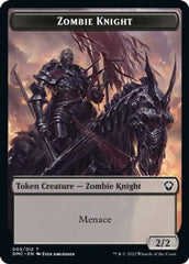 Zombie Knight // Warrior Double-sided Token [Dominaria United Commander Tokens] | Gate City Games LLC