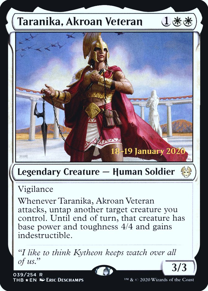 Taranika, Akroan Veteran [Theros Beyond Death Prerelease Promos] | Gate City Games LLC