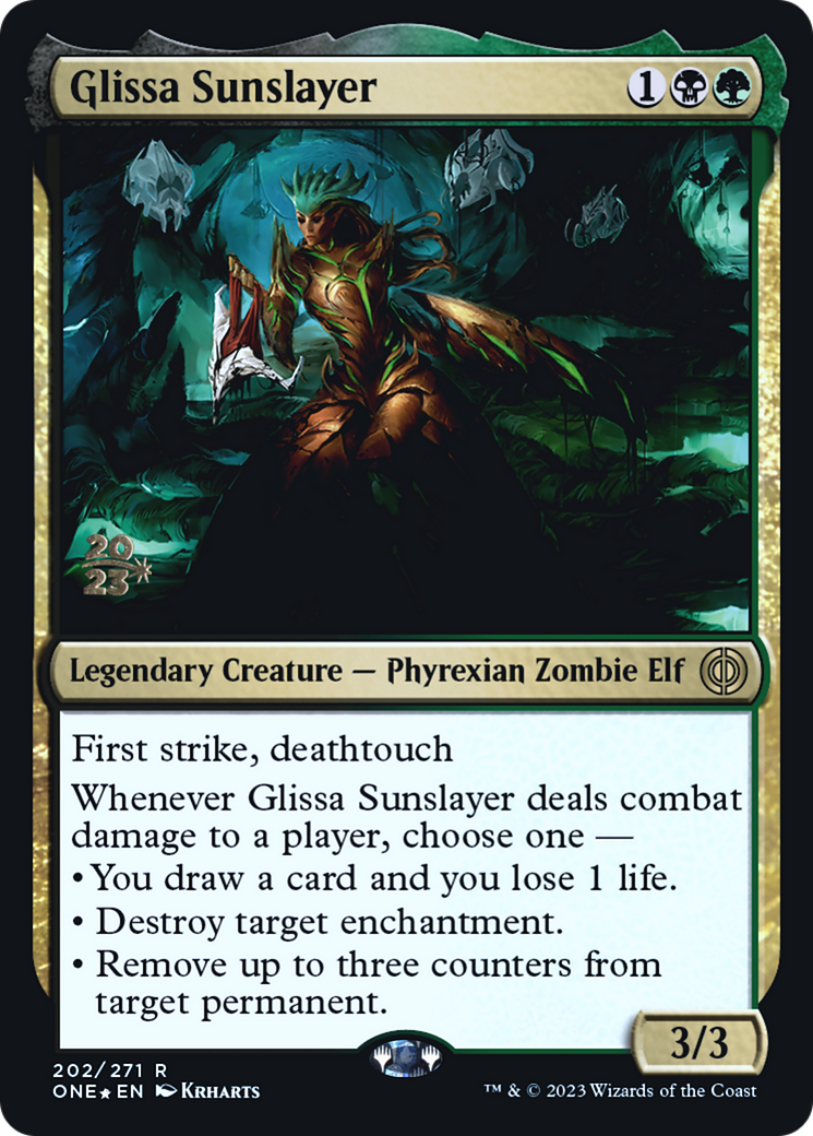 Glissa Sunslayer [Phyrexia: All Will Be One Prerelease Promos] | Gate City Games LLC