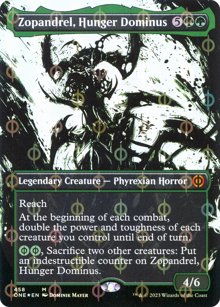 Zopandrel, Hunger Dominus (Borderless Ichor Step-and-Compleat Foil) [Phyrexia: All Will Be One] | Gate City Games LLC