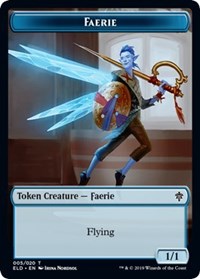 Faerie // Food (15) Double-sided Token [Throne of Eldraine Tokens] | Gate City Games LLC