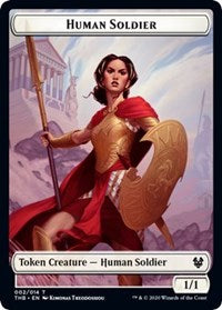 Human Soldier // Wall Double-sided Token [Theros Beyond Death Tokens] | Gate City Games LLC