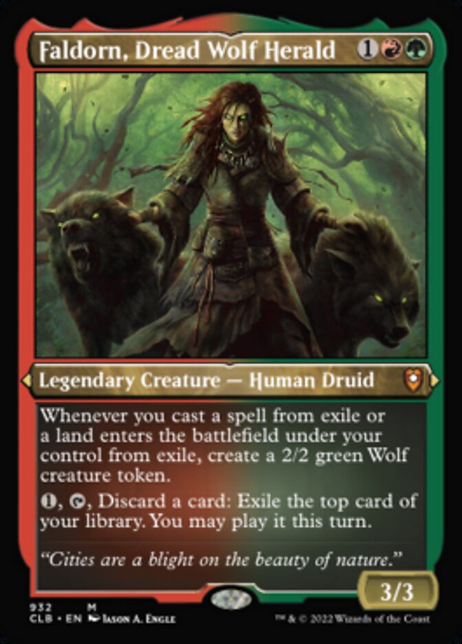 Faldorn, Dread Wolf Herald (Display Commander) (Foil Etched) [Commander Legends: Battle for Baldur's Gate] | Gate City Games LLC