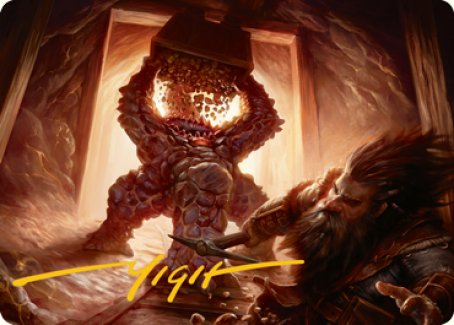Xorn Art Card (Gold-Stamped Signature) [Dungeons & Dragons: Adventures in the Forgotten Realms Art Series] | Gate City Games LLC