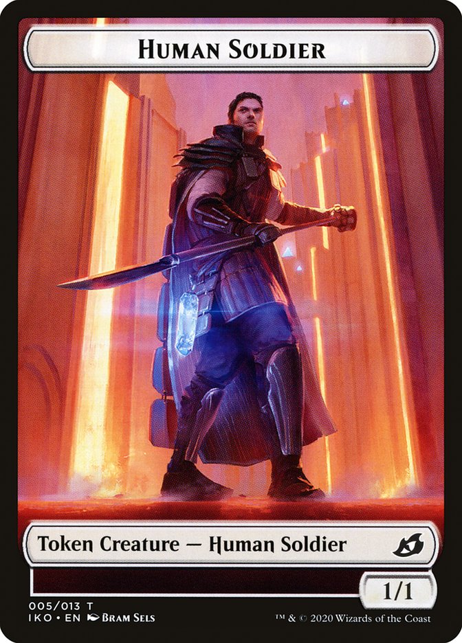 Human Soldier (005/013) [Ikoria: Lair of Behemoths Tokens] | Gate City Games LLC