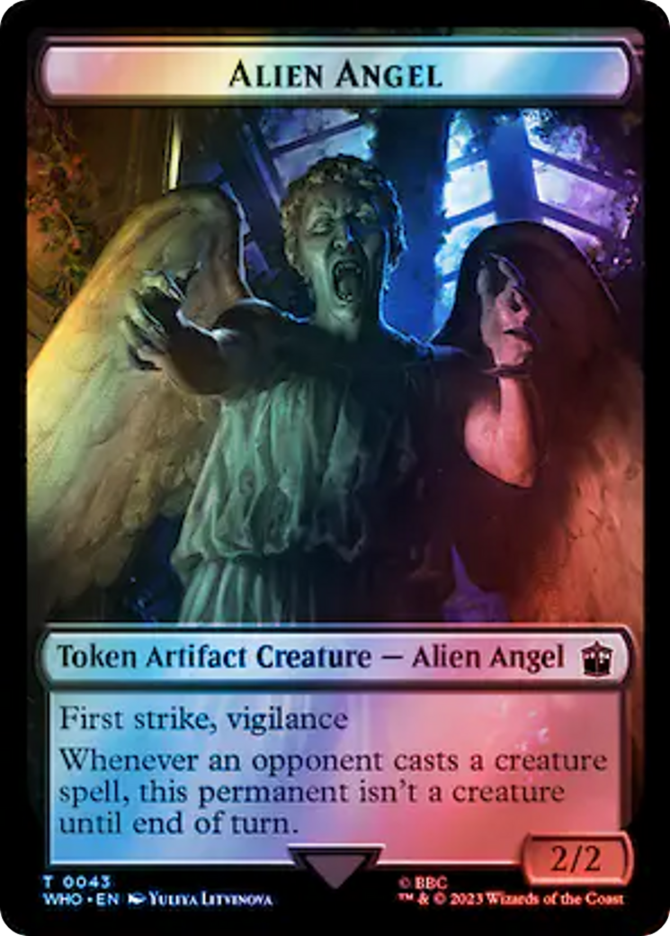 Alien Angel // Food (0057) Double-Sided Token (Surge Foil) [Doctor Who Tokens] | Gate City Games LLC