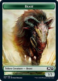 Beast // Treasure Double-sided Token [Core Set 2021 Tokens] | Gate City Games LLC