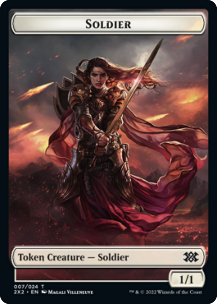 Drake // Soldier Double-sided Token [Double Masters 2022 Tokens] | Gate City Games LLC