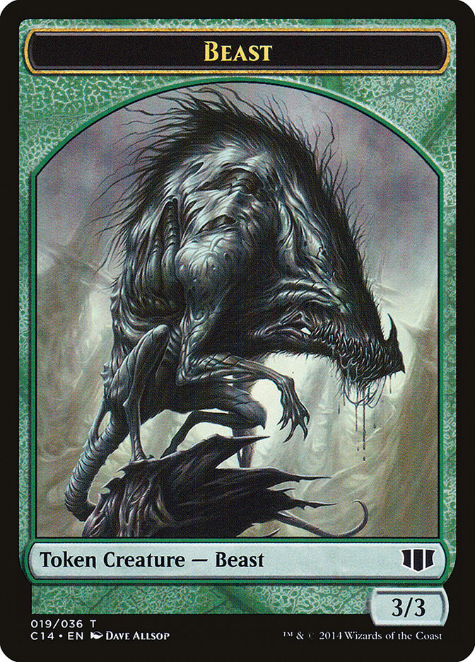 Elemental // Beast (019/036) Double-sided Token [Commander 2014 Tokens] | Gate City Games LLC