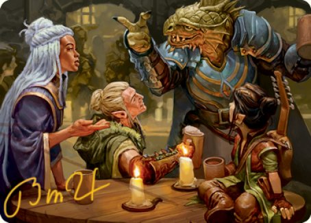 You Meet in a Tavern Art Card (Gold-Stamped Signature) [Dungeons & Dragons: Adventures in the Forgotten Realms Art Series] | Gate City Games LLC