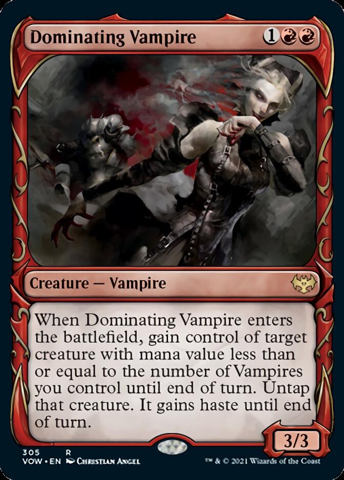 Dominating Vampire (Showcase Fang Frame) [Innistrad: Crimson Vow] | Gate City Games LLC