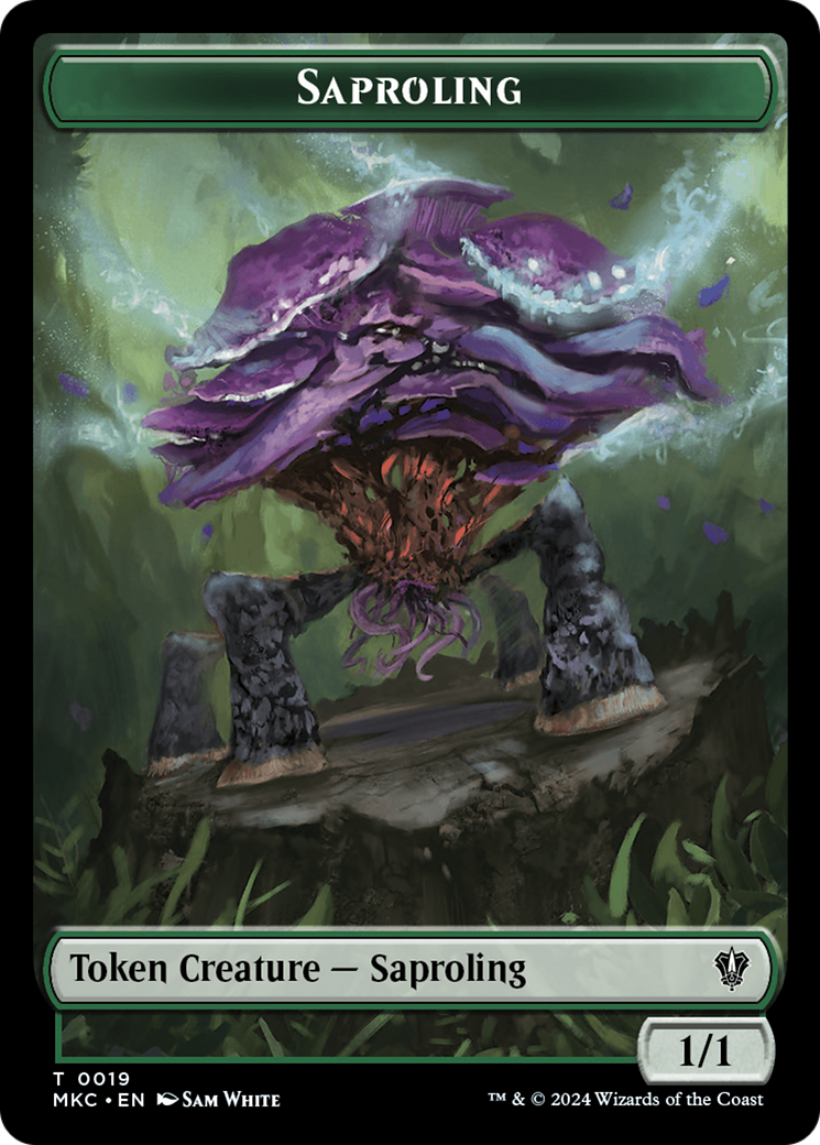 Saproling // Manifest Double-Sided Token [Murders at Karlov Manor Commander Tokens] | Gate City Games LLC