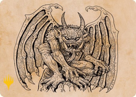 Cloister Gargoyle (Showcase) Art Card (Gold-Stamped Signature) [Dungeons & Dragons: Adventures in the Forgotten Realms Art Series] | Gate City Games LLC