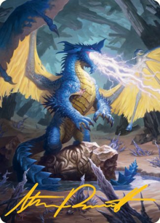 Blue Dragon Art Card (Gold-Stamped Signature) [Dungeons & Dragons: Adventures in the Forgotten Realms Art Series] | Gate City Games LLC