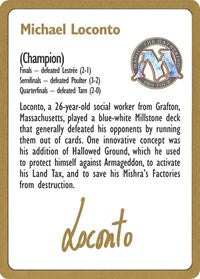 1996 Michael Loconto Biography Card [World Championship Decks] | Gate City Games LLC