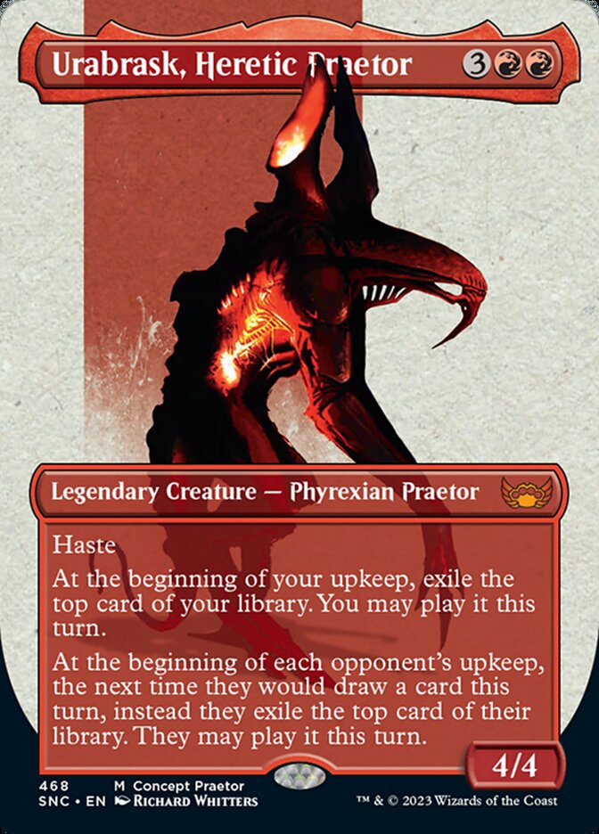 Urabrask, Heretic Praetor (Borderless Concept Praetors) [Phyrexia: All Will Be One] | Gate City Games LLC