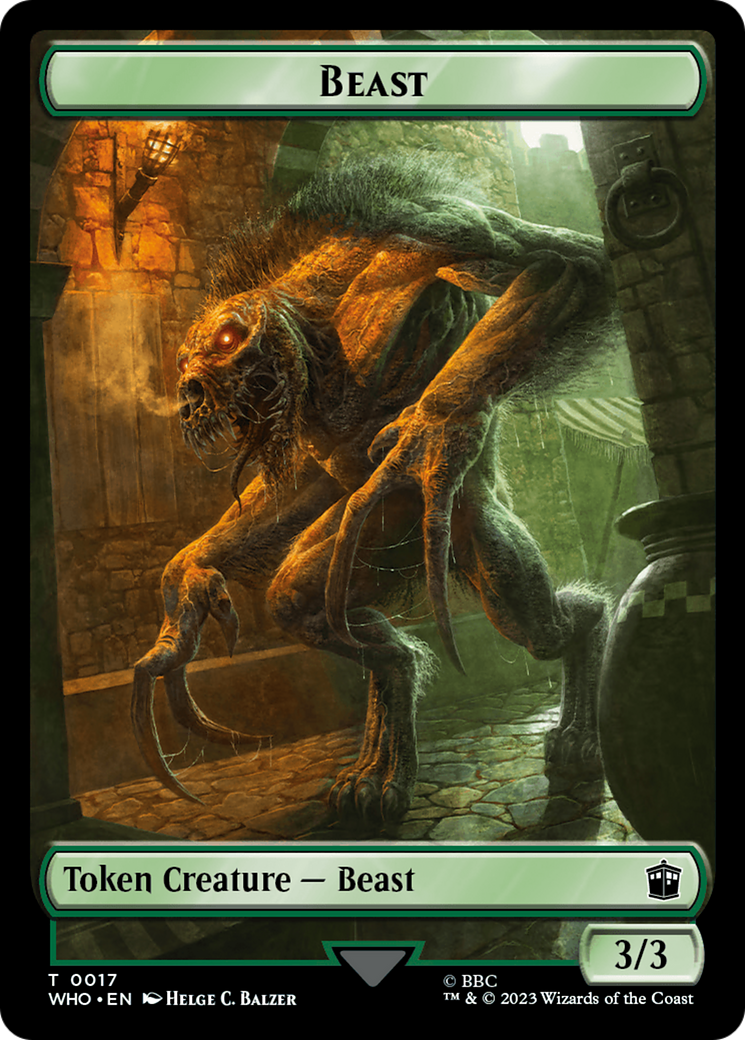 Soldier // Beast Double-Sided Token [Doctor Who Tokens] | Gate City Games LLC