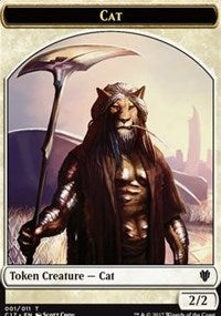 Cat (001) // Cat Warrior (008) Double-sided Token [Commander 2017 Tokens] | Gate City Games LLC