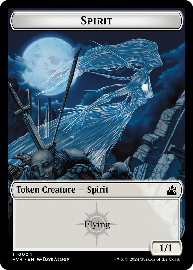 Spirit (0018) // Spirit (0004) Double-Sided Token [Ravnica Remastered Tokens] | Gate City Games LLC