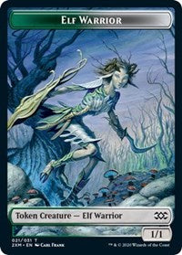 Elf Warrior // Plant Double-sided Token [Double Masters Tokens] | Gate City Games LLC