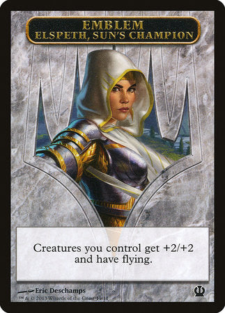 Emblem - Elspeth, Sun's Champion [Theros Tokens] | Gate City Games LLC