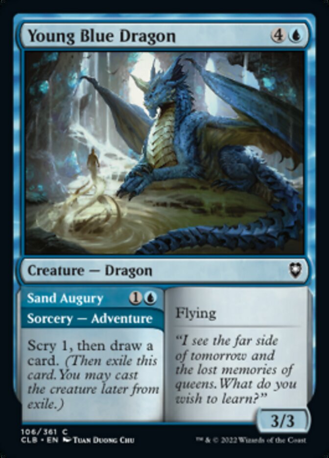 Young Blue Dragon // Sand Augury [Commander Legends: Battle for Baldur's Gate] | Gate City Games LLC