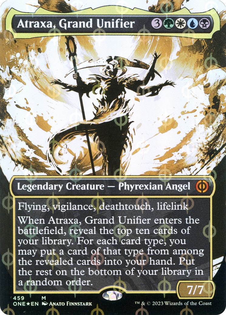 Atraxa, Grand Unifier (Borderless Ichor Step-and-Compleat Foil) [Phyrexia: All Will Be One] | Gate City Games LLC