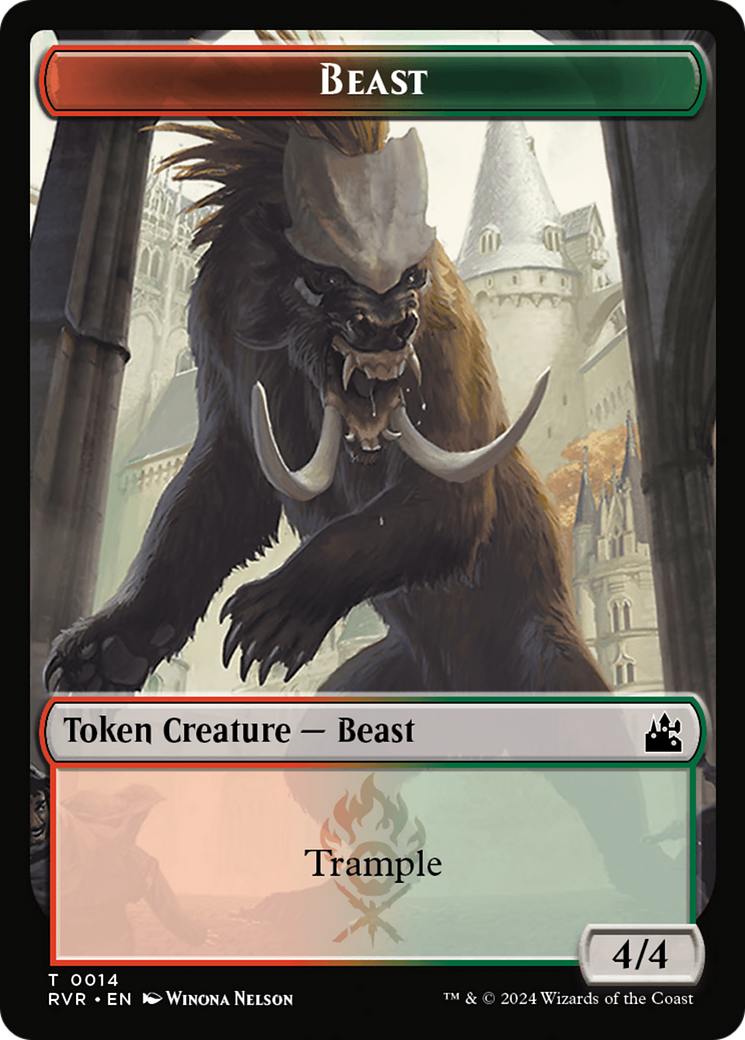 Beast Token [Ravnica Remastered Tokens] | Gate City Games LLC